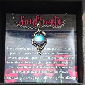 Silver and Blue Pendant Necklace